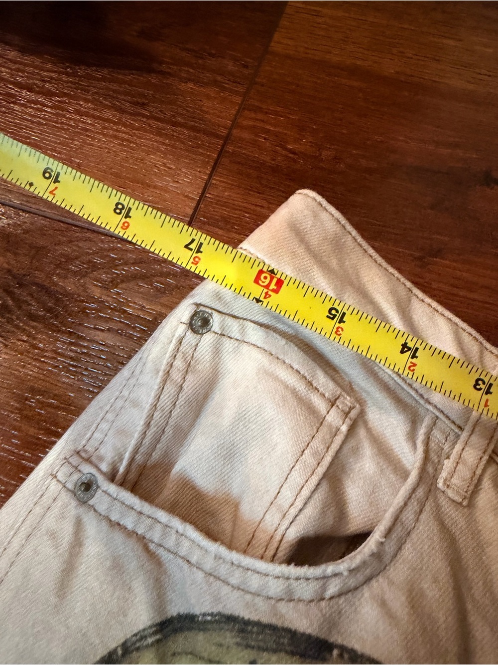 Free People Beige denim banana print flaws - Picture 11 of 13